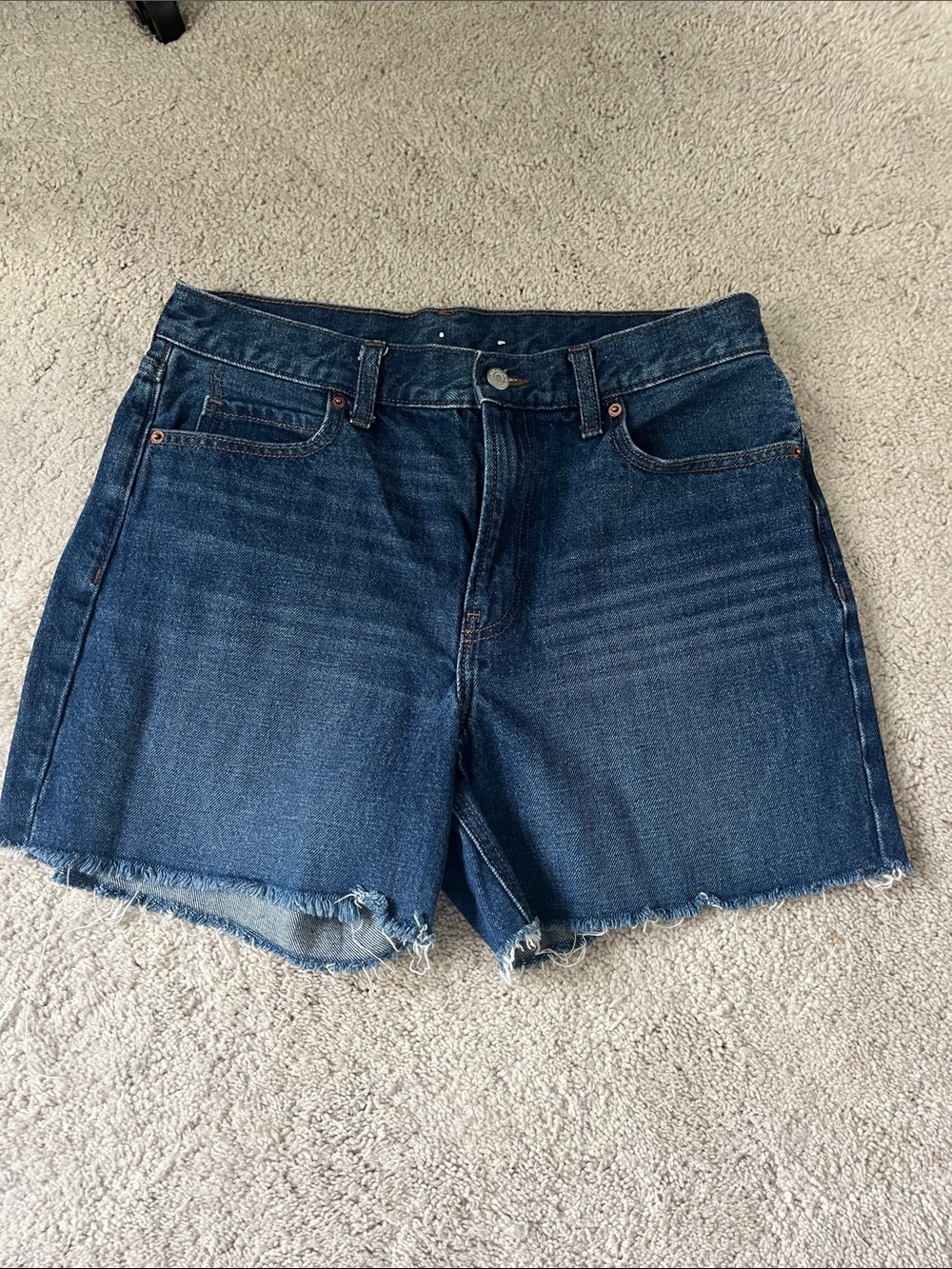 Old Navy Dark Blue Denim Cutoff Shorts with Frayed Hem